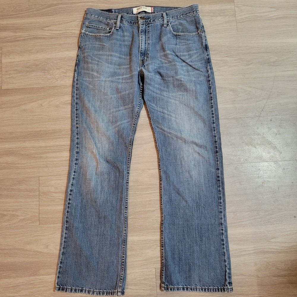Levis 527 Slim Bootcut Jeans Mens 36x34 Medium Wash Blue Denim 100% Cotton Y2K